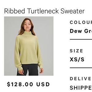 Lululemon ribbed turtleneck sweater